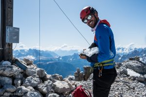In cima alla Croda Rossa d'Ampezzo.